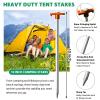 Eurmax USA Galvanized Non-Rust Camping Family Tent Pop Up Tent Stakes Canopy Anchors Heavy Duty 10pc-Pack, with 4x10ft Ropes & 1 Orange Stopper view 3