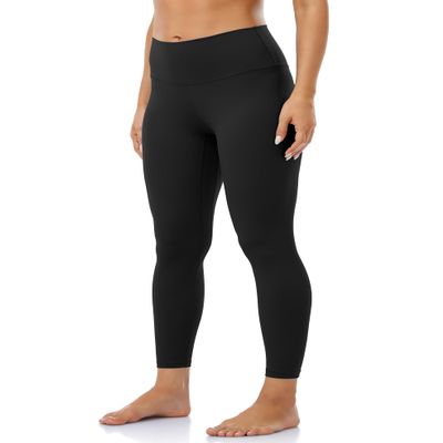 Colorfulkoala Women's Buttery Soft High Waisted Yoga Pants 7/8 Length Leggings (S, Black)