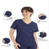 Maevn Matrix Womens Curved Mock Wrap Stretchy Medical Scrub Top Navy view 2