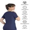 Maevn Matrix Womens Curved Mock Wrap Stretchy Medical Scrub Top Navy view 4