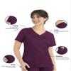 Maevn Matrix Womens Curved Mock Wrap Stretchy Medical Scrub Top Wine view 2