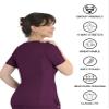 Maevn Matrix Womens Curved Mock Wrap Stretchy Medical Scrub Top Wine view 4