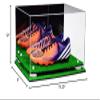 Better Display Cases Acrylic Large Shoe Pair Display Case for Basketball Shoes Soccer Cleats Football Cleats with Mirror, White Risers and Turf Base (A082-WR) view 4