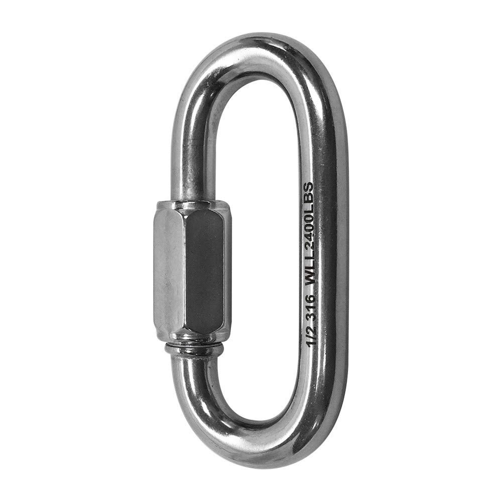 DBM IMPORTS 1/2" Stainless Steel T316 Quick Link Shackle Boat Marine WLL 2,400 LBS