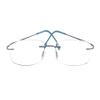 Poxas Memory Titanium Frameless Lightweight Reading Glasses Hingeless Flexibled Frames for Mens Womens (Blue, 3.5) view 1