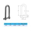 1/4" Boat Marine Stainless Steel Eye Screw Pin Chain Long D Shackle Sailing Rigging view 4