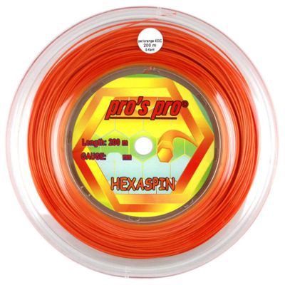 Pro's Pro Hexaspin Tennis String - 200m Reel - 1.25mm - Orange