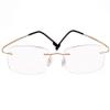 Poxas Memory Titanium Frameless Lightweight Reading Glasses Hingeless Flexibled Frames for Mens Womens (Gold, 2.0) view 1