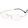 Poxas Memory Titanium Frameless Lightweight Reading Glasses Hingeless Flexibled Frames for Mens Womens (Gold, 2.0) view 2