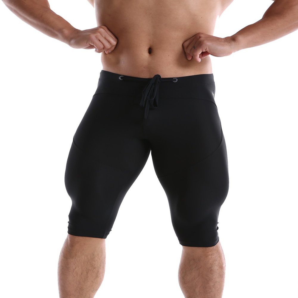 BRAVE PERSON Men's Mesh Yoga Trousers, Fitness Shorts, Cycling Pants D61-62 (XL / 32"-37", D62-Black)