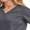 Maevn Matrix Double V-Neck Scrub Top (Small, Pewter) view 2