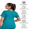 Maevn Matrix Womens Modern Fit Double V-Neck Medical Nurse Scrub Top, 3 Pockets, Inner Utility Loop, Bungee Loop Teal view 3