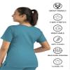 Maevn Matrix Womens Modern Fit Double V-Neck Medical Nurse Scrub Top, 3 Pockets, Inner Utility Loop, Bungee Loop Teal view 4