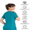 Maevn Matrix Womens Curved Mock Wrap Stretchy Medical Scrub Top Teal view 3