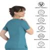 Maevn Matrix Womens Curved Mock Wrap Stretchy Medical Scrub Top Teal view 4