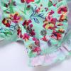 FEESHOW Baby Girls Floral One Piece Long Sleeve Rash Guard Swimsuit Shirt with Ruffle Bloomers Swim Briefs Set Light Green 18-24 Months view 4