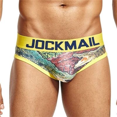JOCKMAIL Brand Sexy Men Underwear hot Fun Playful Printed Men briefs Men Panties shorts (XL, 1)