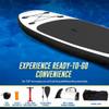 Blue Water Toys Portable Inflatable Stand Up Paddle Board Kit | 11ft x 34in Nylon & Mesh Inflatable Paddle Board with 100% UV-Resistant EVA Pad, Pump, Backpack, Coil Leash & Repair Kit (Black/White) view 4