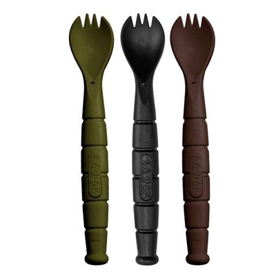 KA-BAR FIELD KIT SPORK/KNIFE - 3 Pac with 1 OD Green - 1 Black - and 1 Dark Brown