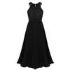 Agoky Kids Big Girls Chiffon Pageant Party Wedding Flower Girl Dress Junior Bridesmaid Long Gowns Black Lace Cutout Back 6 view 1