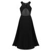 Agoky Kids Big Girls Chiffon Pageant Party Wedding Flower Girl Dress Junior Bridesmaid Long Gowns Black Lace Cutout Back 6 view 2