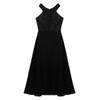 Agoky Kids Big Girls Chiffon Pageant Party Wedding Flower Girl Dress Junior Bridesmaid Long Gowns Black Lace Cutout Back 6 view 3