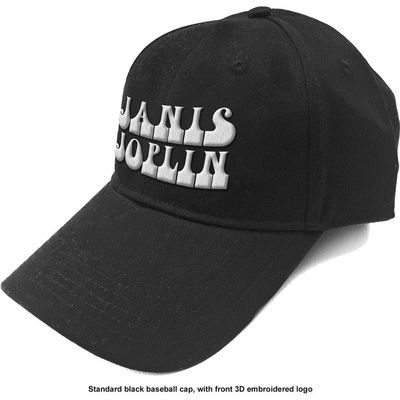 Janis Joplin Men's White Logo Baseball Cap Adjustable Black