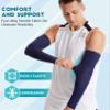 HiRui Arm Compression Sleeves for Men Women Youth Kids, UV Protection 20-30mmHG Support, Great for Running Cycling Basketball Golf Tattoo Cover, Breathable Moisture-Wicking (Navy Blue, Large) view 3