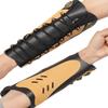 TOPARCHERY Handmade Leather Arm Guards Bow Hand Shooting Glove Adjustable for Hunting Shooting Arm Protector Wristband Gauntlet Unisex Medieval Bracer (Brown) view 1