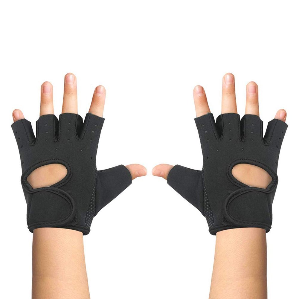 Luwint Kids Fingerless Workout Gloves - Anti-Slip Fitness Mitten for Children Cycling Yoga Weightlifting, 1 Pair