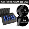 5 Pistol 24 Magazine Storage Foam Insert for Pelican 1550 Case - 2 Piece Set Pre-cut Military Grade Polyethylene Foam Base Insert and Lid Liner (Case Not Included) view 2