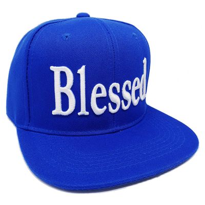Calihat Style Blessed Hat 3D Embroidered Snapback Adjustable Cap (Blue)