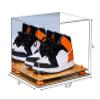 Better Display Cases Acrylic Basketball Shoe Pair Display Case with Mirror, Orange Risers and Wood Base (A082-OR) view 2
