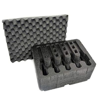 5 Pistol 12 Magazine Storage Foam Insert for Seahorse SE-630 Case - 2 Piece Set Pre-cut Military Grade Polyethylene Foam Base Insert and Lid Liner (Case Not Included)