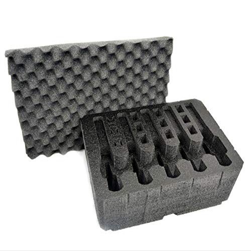5 Pistol 12 Magazine Storage Foam Insert for Seahorse SE-630 Case - 2 Piece Set Pre-cut Military Grade Polyethylene Foam Base Insert and Lid Liner (Case Not Included)