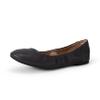 Amazon Essentials Women's Comfortable Round Toe Ballet Flats, Cushioned Memory Foam, Black Faux Leather, 10.5 view 1