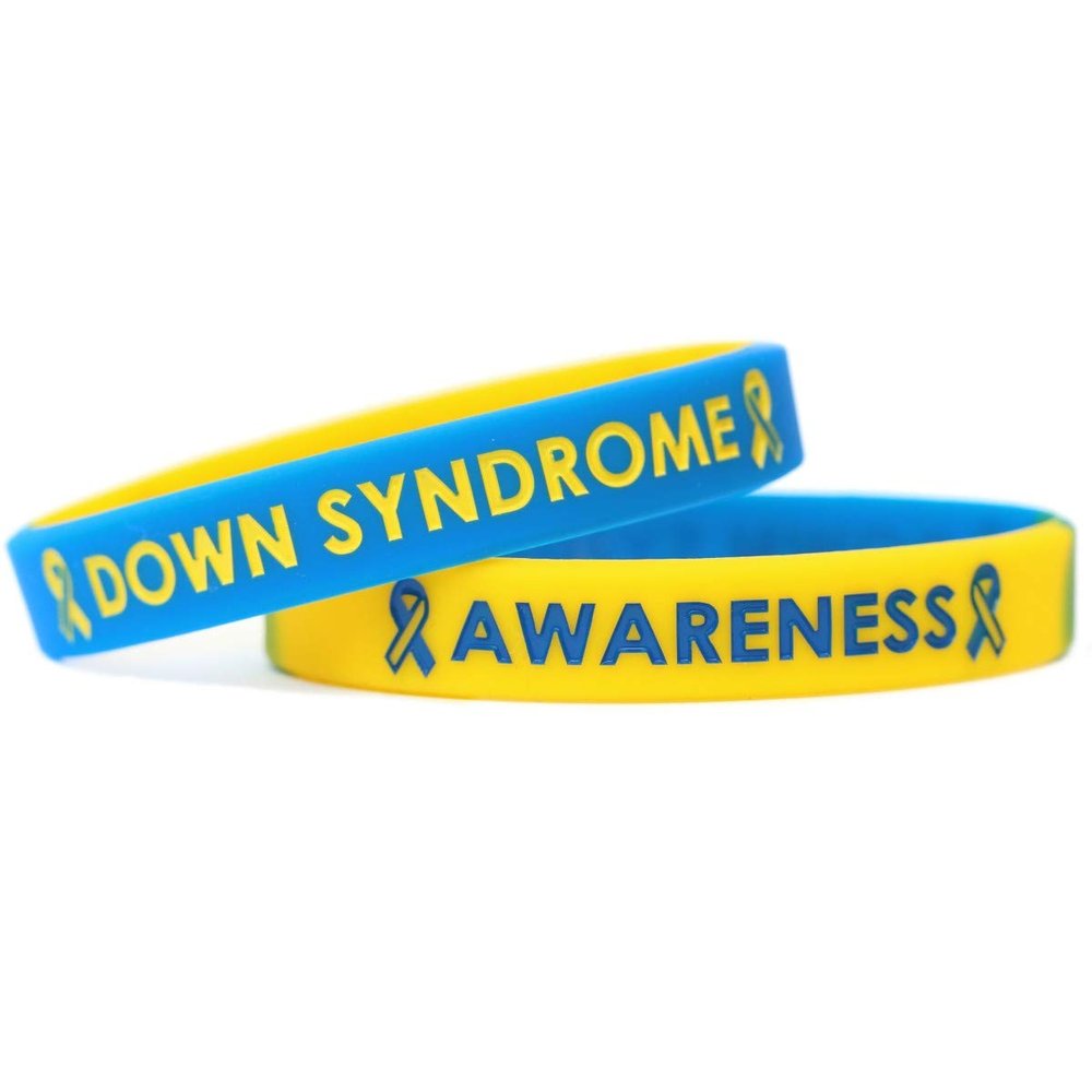SayitBands 2 Youth Down Syndrome Awareness Silicone Wristband Bracelets