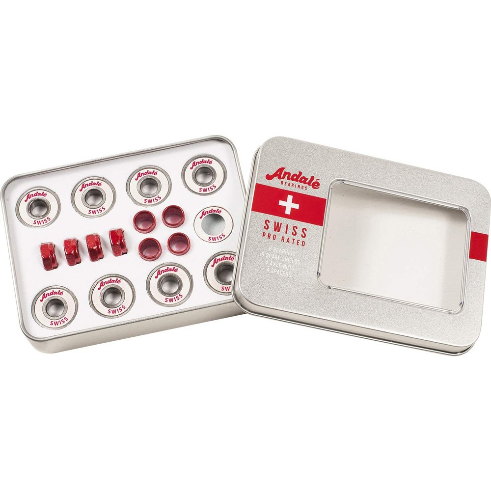 Andale Bearings 8mm Swiss Silver/White Includes Tin Box