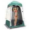 Outdoor Shower Tent Changing Room Privacy Portable Camping Shelters (White+Green) view 1