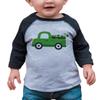 7 ate 9 Apparel Kids Green Truck St. Patricks Day Shamrock Clover 18 Months Grey Raglan view 1