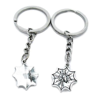 1 Item Metal Keychain Keyring Key Tags Chains Rings Jewelry Bag Charms E3IY8 Spider Net Cobweb