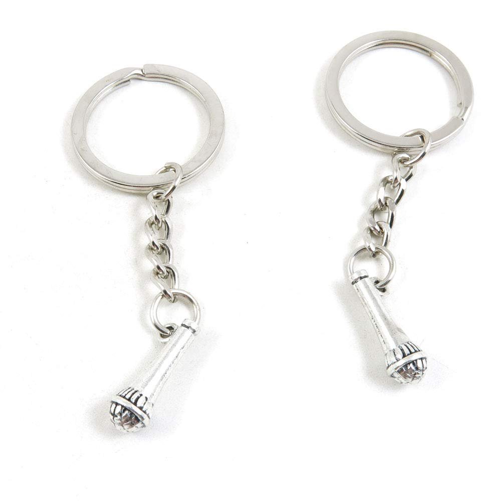 1 Item Metal Keychain Keyring Key Tags Chains Rings Jewelry Bag Charms D5LK5 Microphone