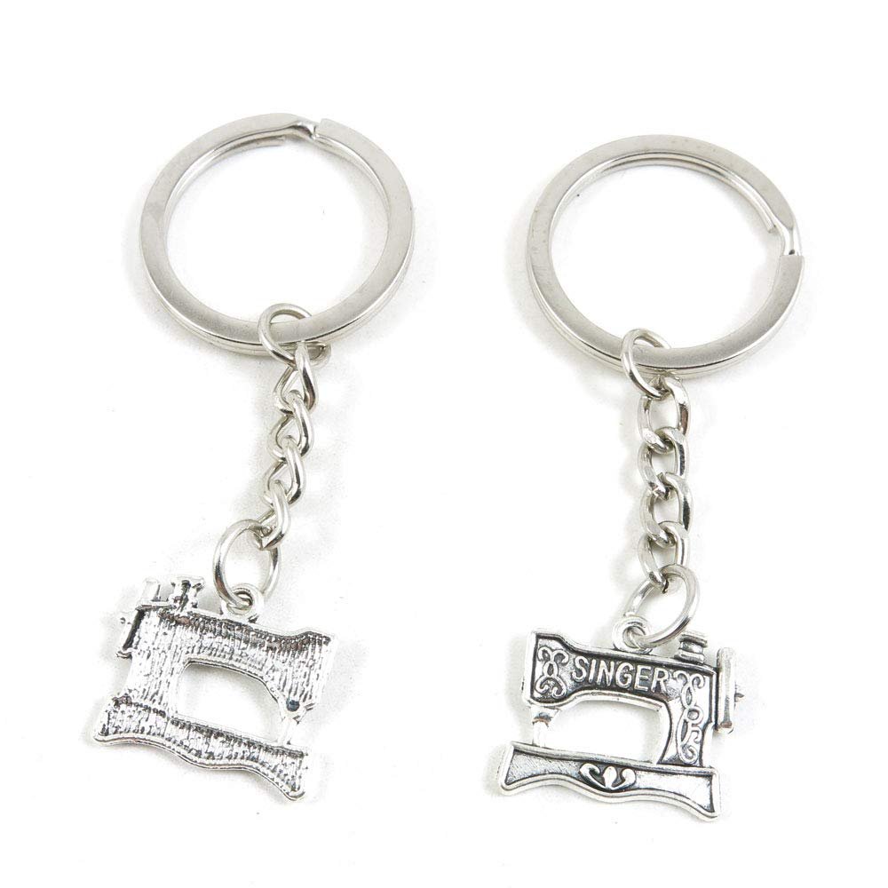 100 Items Metal Keychain Keyring Key Tags Chains Rings Jewelry Bag Charms F6GO3 Sewing Machine