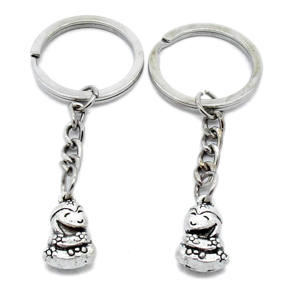 1 Item Metal Keychain Keyring Key Tags Chains Rings Jewelry Bag Charms E4TJ5 Chinese Zodiac Snake