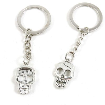 1 Item Metal Keychain Keyring Key Tags Chains Rings Jewelry Bag Charms A8RO6 Skull Head