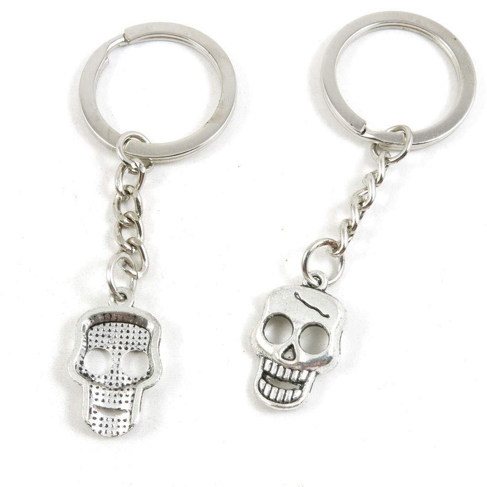 1 Item Metal Keychain Keyring Key Tags Chains Rings Jewelry Bag Charms A8RO6 Skull Head