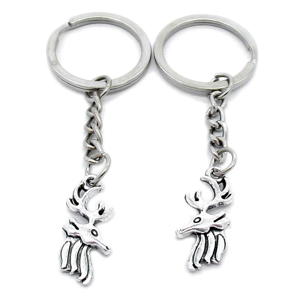 1 Item Metal Keychain Keyring Key Tags Chains Rings Jewelry Bag Charms B7PG4 Deer Buck
