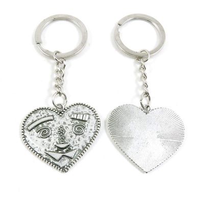 1 Item Metal Keychain Keyring Key Tags Chains Rings Jewelry Bag Charms E5ZC0 Cartoon Face Love Heart