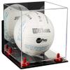 Better Display Cases Acrylic Volleyball Display Case with Mirror Case, Red Risers, Wall Mount and Clear Base 9.75" X 9.75" X 9.75" (A027/B02) view 1