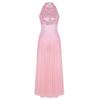 YOOJIA Womens Lyrical Dance Dress Sequins Halter Leotard Maxi Mesh Skirt Modern Contemporary Dancewear Pink Small view 1